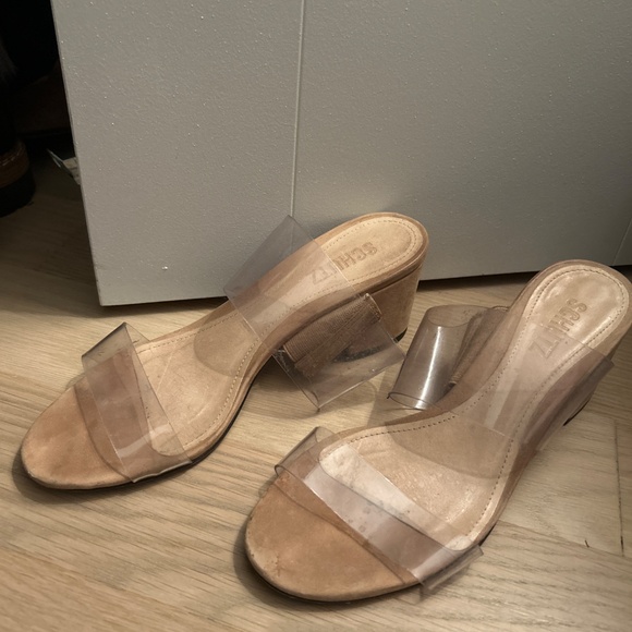 Schultz Clear Double Strap Heeled Sandal size6 - Picture 3 of 5